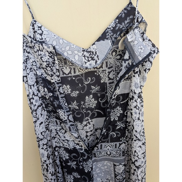 Rampage Black White Floral Patchwork Maxi Dress Spaghetti Straps - Picture 6 of 6